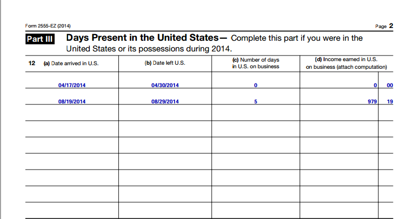 form 2555 ez for the foregin earned income exclusion feie 2555 form