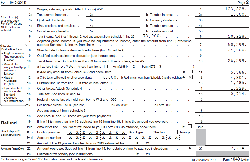 form 1040 health insurance deduction
 Completing Form 17 - The Face of your Tax Return - US ...