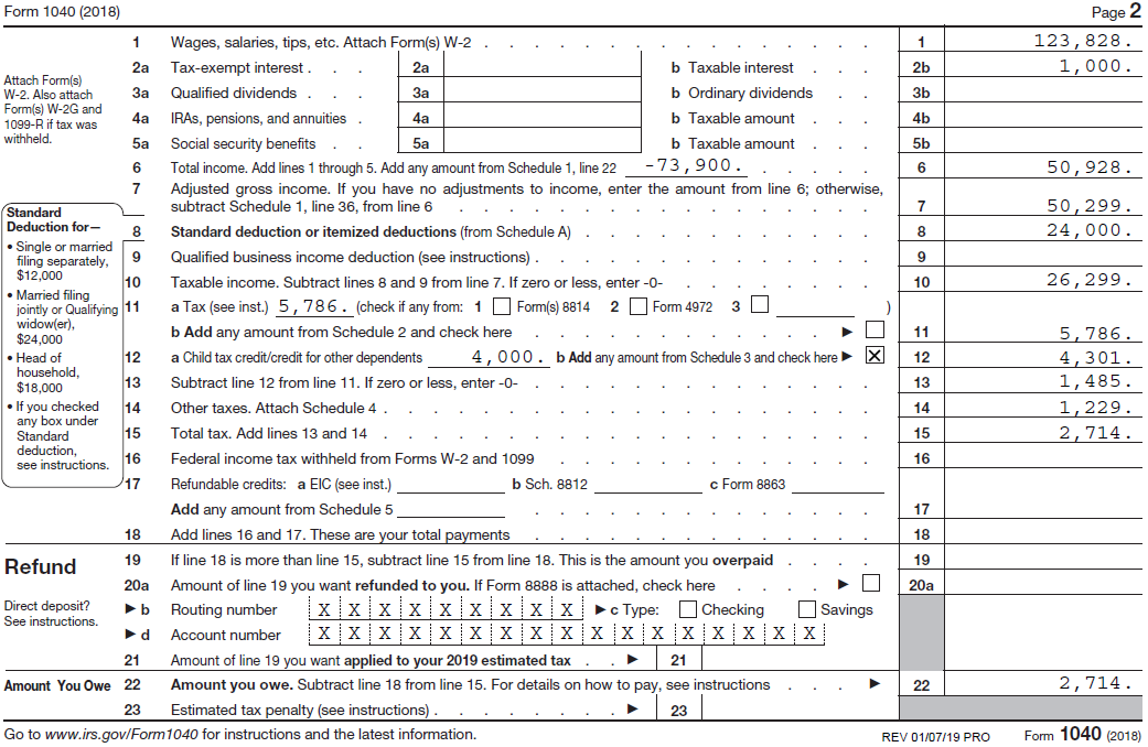 Taxable Interest Chart