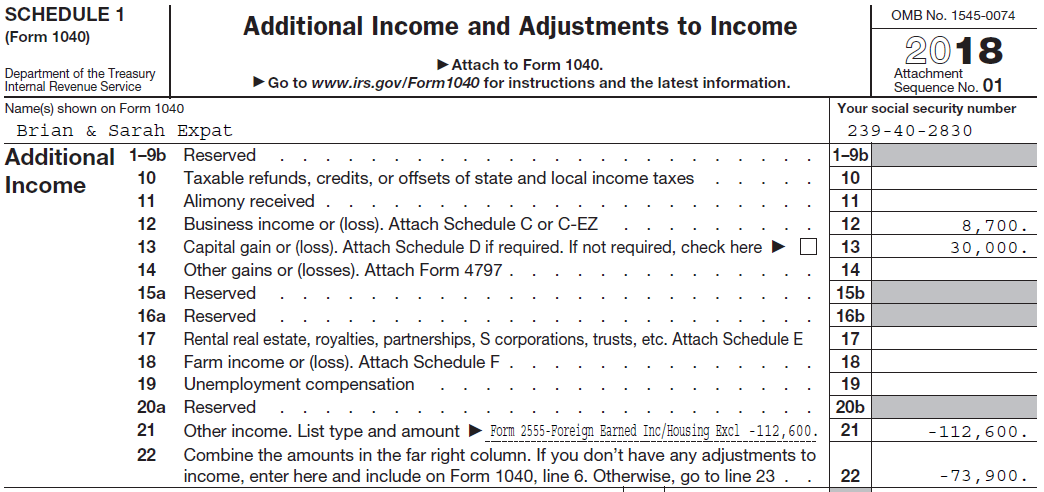 Completing Form 1040 With A Us Expat 1040 Example