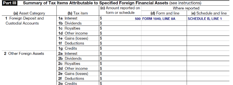 US expat tax return form 8938 