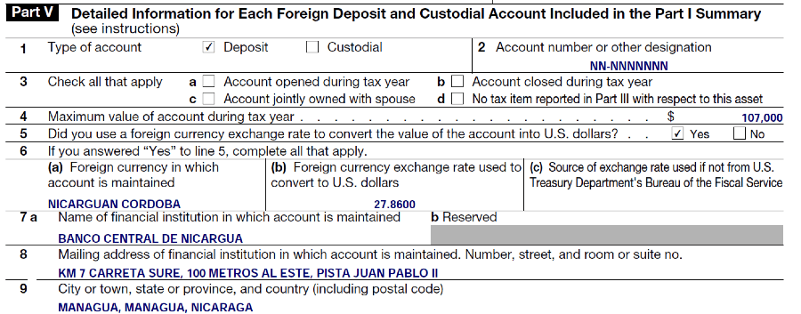 US expat tax return form 8938 accounts