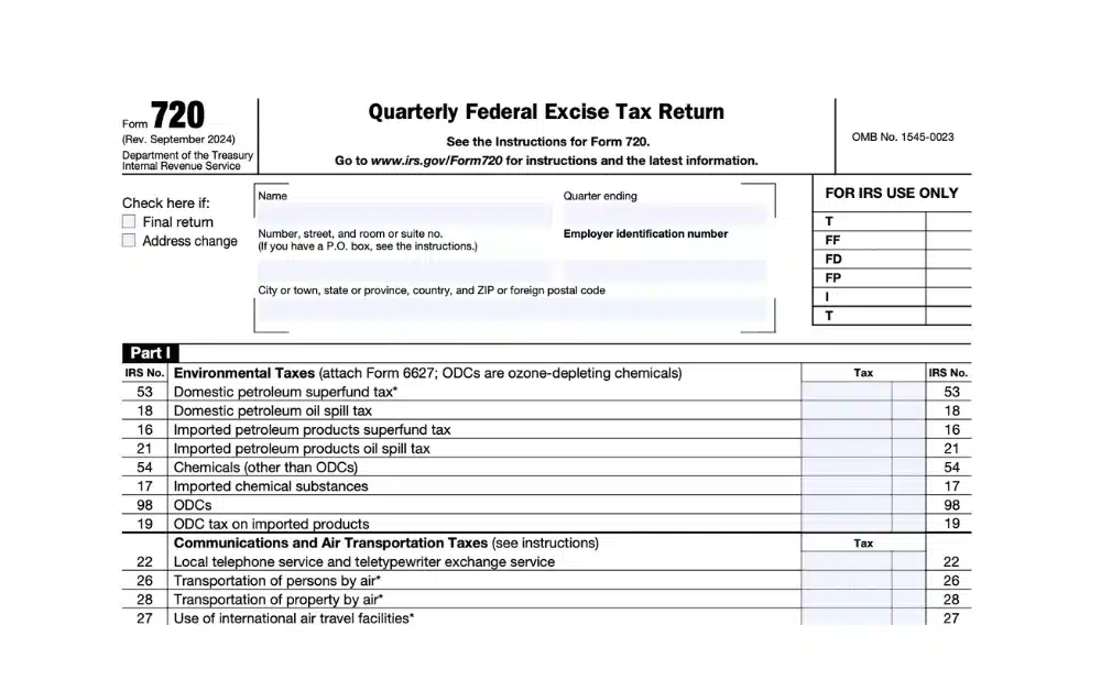 Form 720 Explained: Quarterly Federal Excise Tax Return Filing