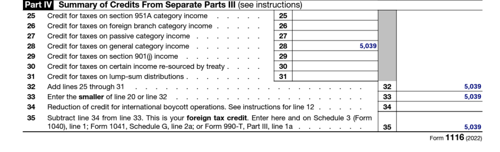 Form 1116 part 4