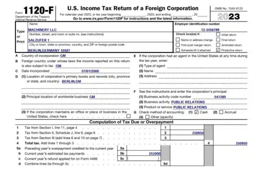 Form 1120-F: What Expat Business Owners Need to Know