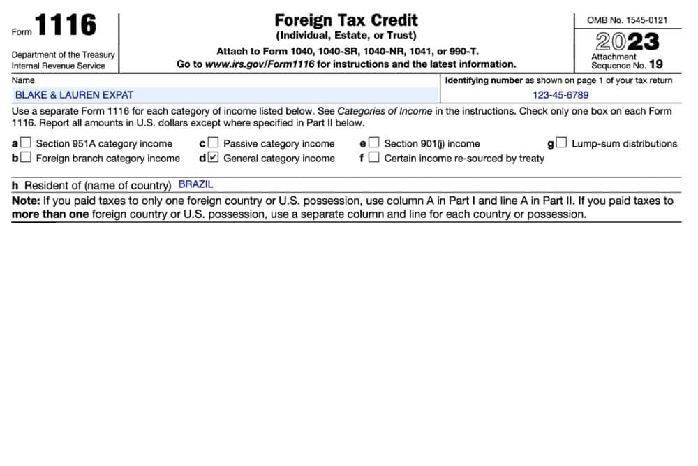Form 1116 IRS
