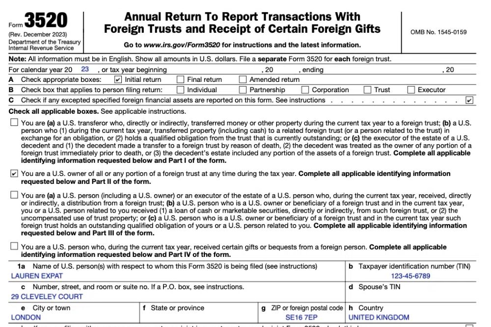 Form 3520 IRS