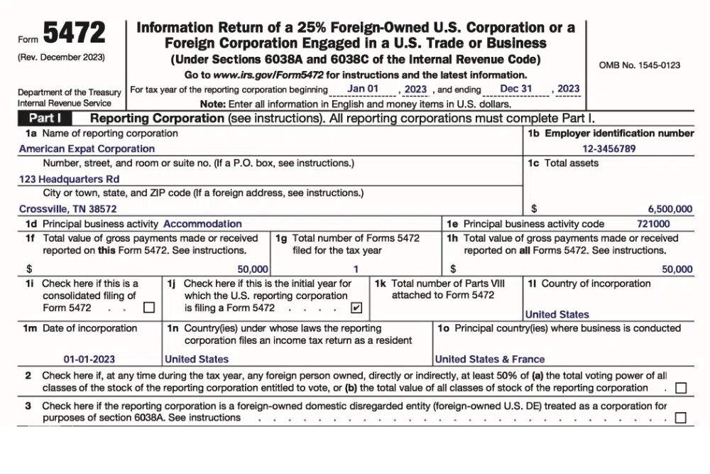Form 5472 IRS
