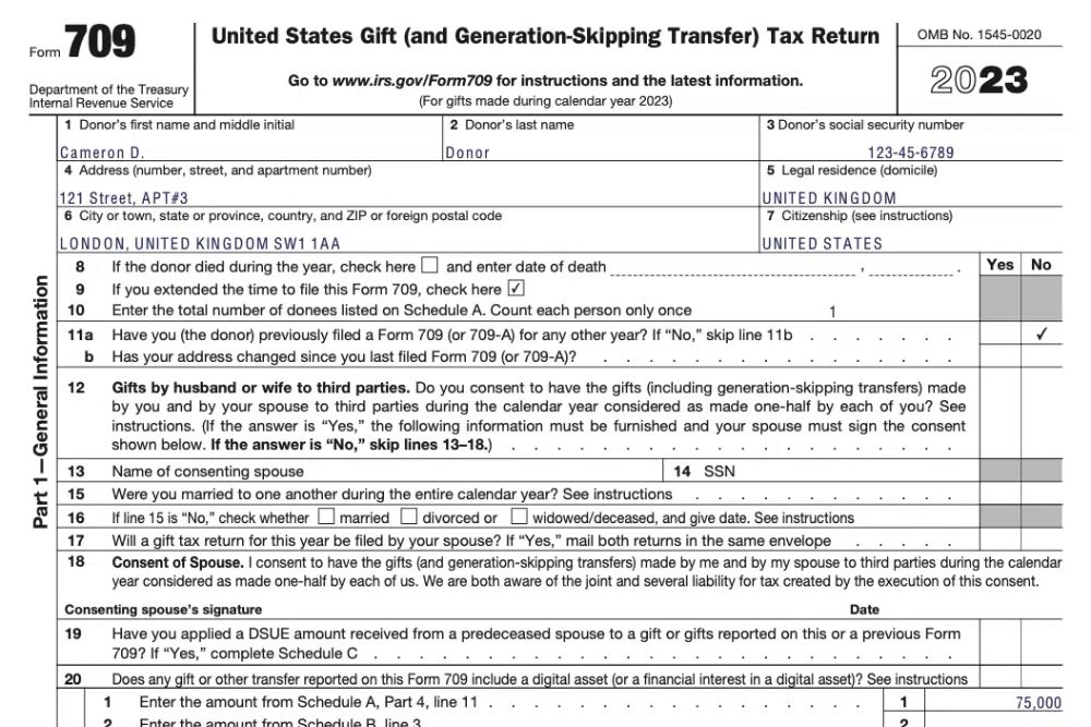 Form 709 IRS