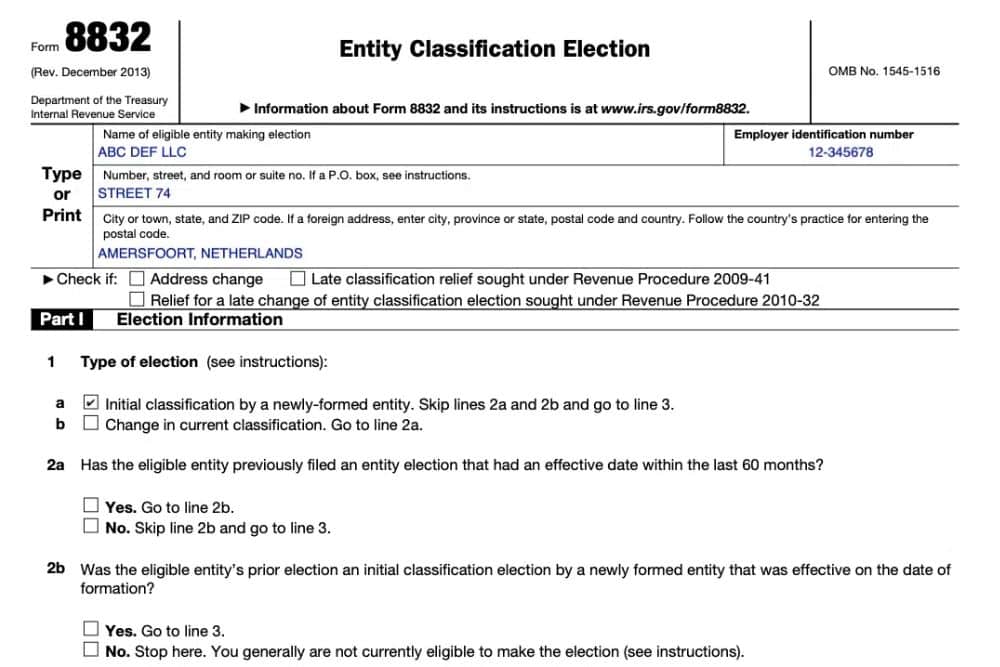 Form 8832 IRS