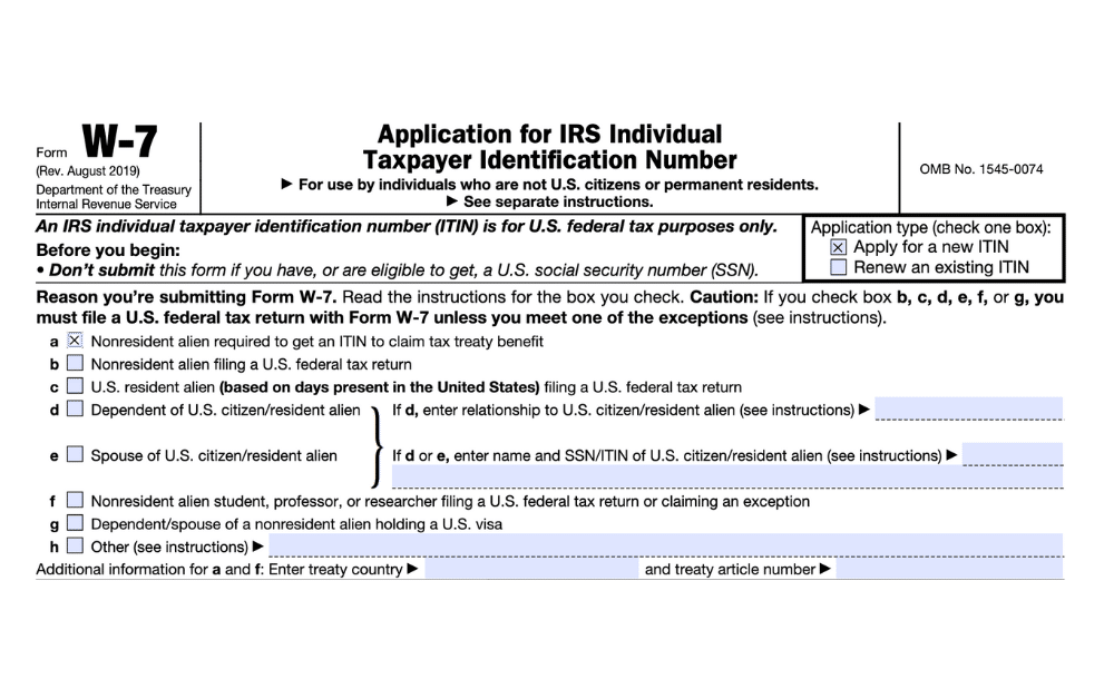 What Is Form W-7: Application for Individual Taxpayer Identification Number? 