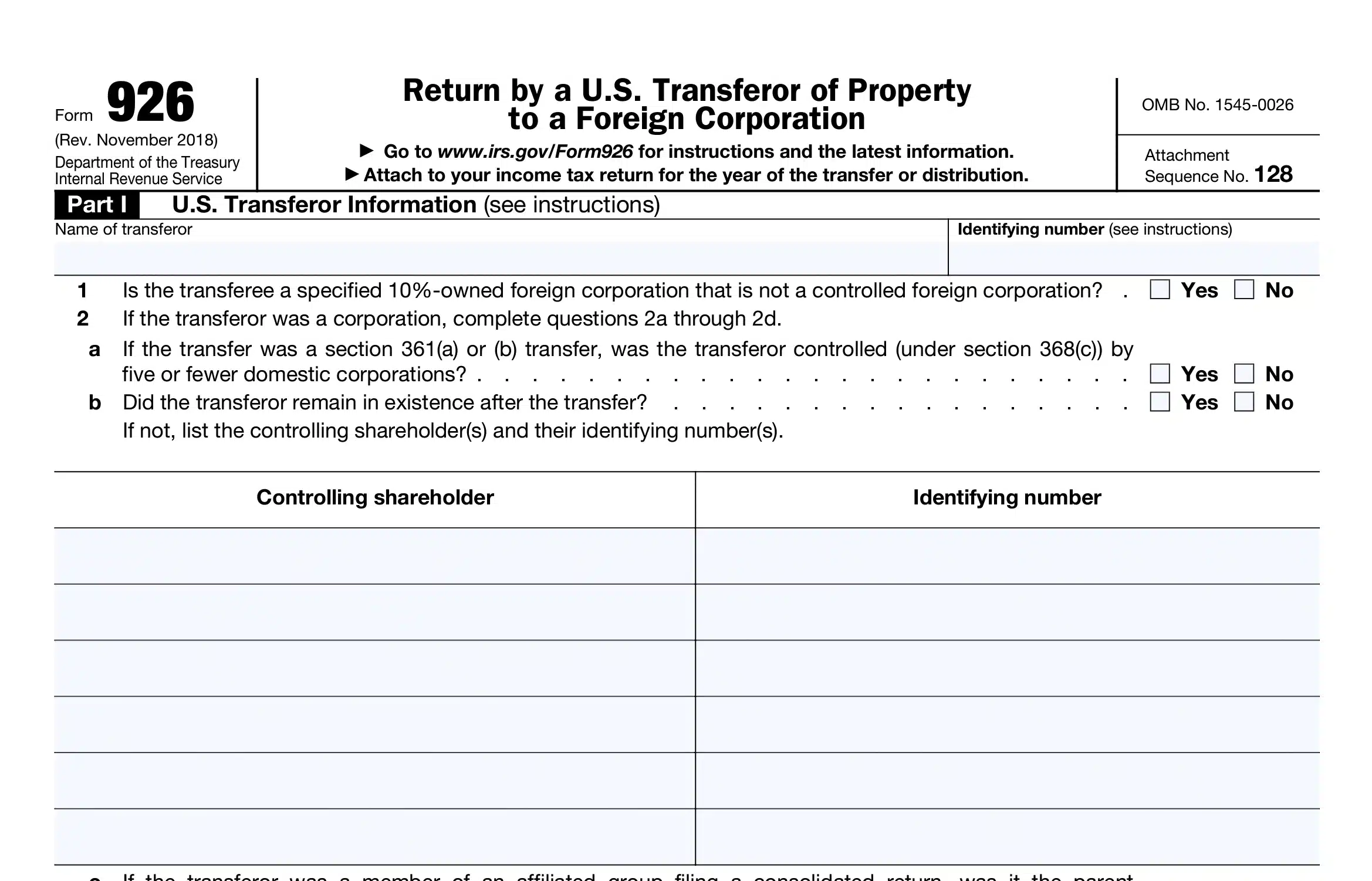 Form 926 for Expats: Reporting Transfers to Foreign Corps