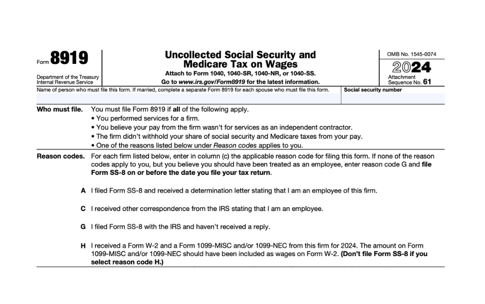 Form 8919