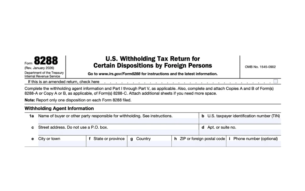 Form 8288 and FIRPTA Withholding Explained: Selling U.S. Real Estate