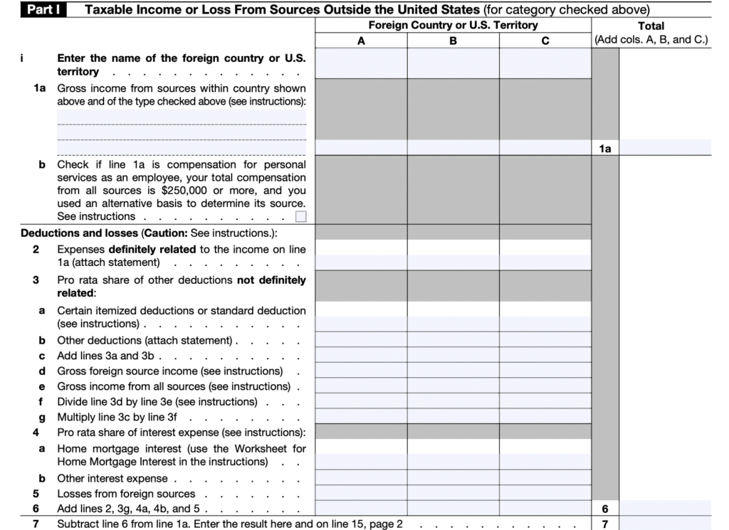 Form 1116 Part 1