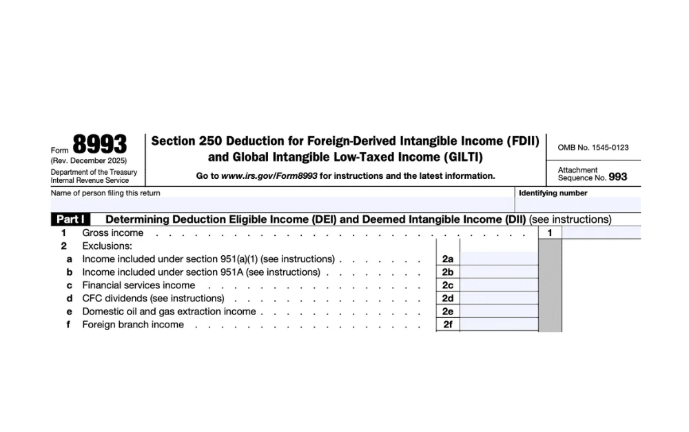 Form 8993 for Expat Business Owners: The Section 250 GILTI/FDII Deduction