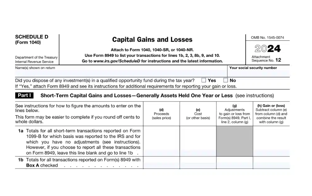 Schedule D for U.S. Expats: Reporting Capital Gains and Losses